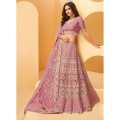 Pink Color Heavy Lehenga Choli On Net Fabric. 