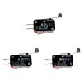 ARELENE 3X Mini Limit Switch Long Hinge Roller Lever Arm SPDT Snap Action LOT - Red and Black. 