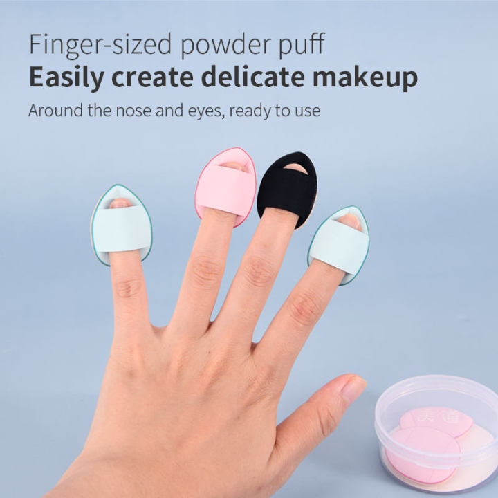MAANGE 4Pcs Mini Finger Puff For Face Concealer Blending MAG34315