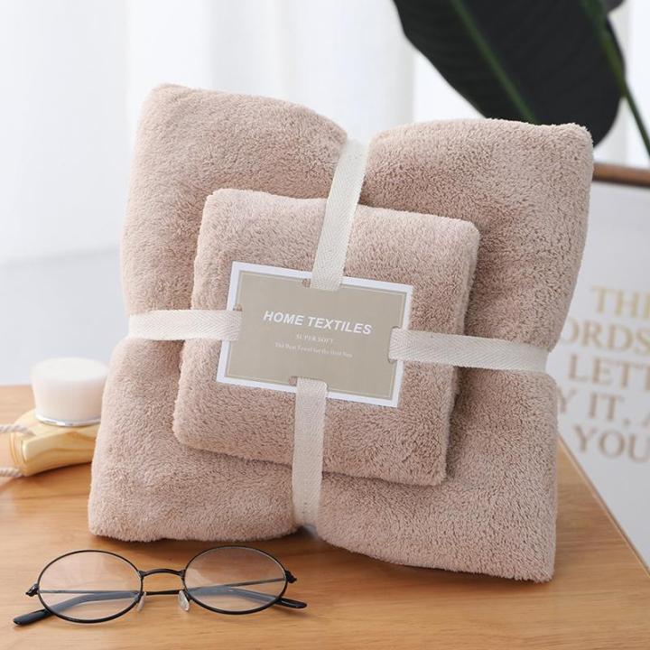 2 Piece Bath & Face Towel Set Home Textile Coral Velvet Absorbent Bath Towels For Adults Large Soft Comfortable Towel- Gift Package