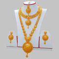 Gold Plated Rani Haar , Mini Haar Necklace Set with Earrings and Sirbindi – Traditional Nepali Jewelry Bridal Set for Women. 