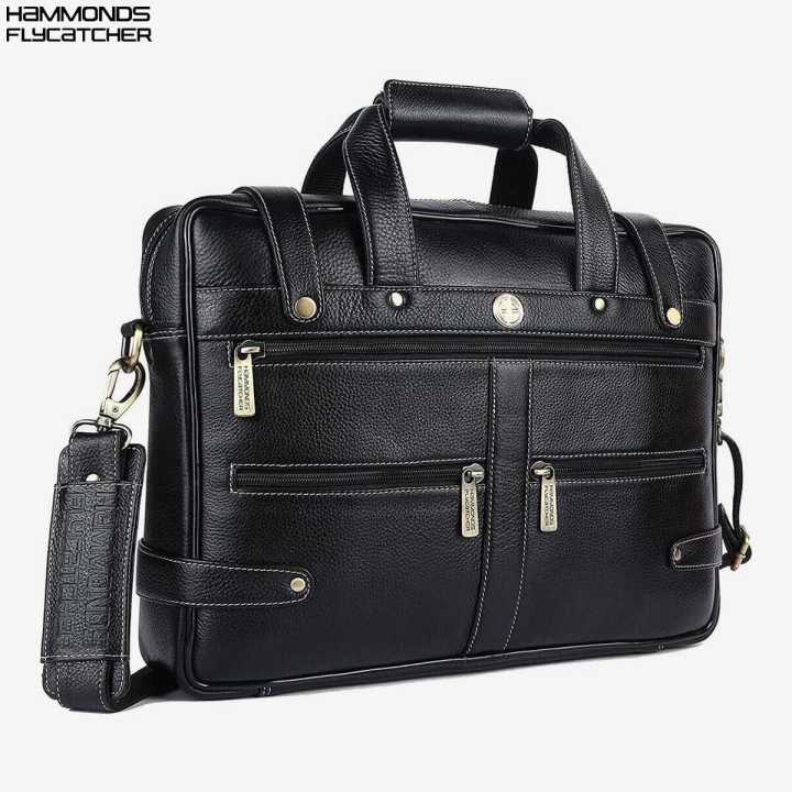 Hammonds Flycatcher Black Genuine Leather Bag For Men