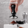 1 PCS 58Mm Espresso Tamper Premium Barista Tools Tamper Stainless Steel with Spring Thread Bottom Silver. 