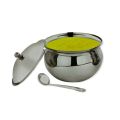 Cute Small Stainless Steel Multipurpose Pot – Nicely Polished, Ideal For Ghee, Oil, Pickle, Sugar, And More. 