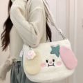 New Cute Dog Bag Backpack Kawaii Fluffy Plush Crossbody Bag Cartoon Large Capacity School Bags. 