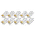 RJ45 Cat6 Pass Through Connectors Gold Plated 8P8C Ends for RJ45 Ethernet UTP Network Cable Transparent Cat6 Connectors Plug. 