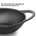 Hawkins Futura 2 Litre Cast Iron Kadhai, Naturally Nonstick Cast Iron Kadai with Glass Lid, Cast Iron Cookware for Kitchen, Black (CIK20G). 