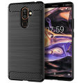 lthmy for Nokia 7 Plus Case Carbon Fiber TPU Soft Silicone Back Cover Armor Phone Case Casing. 