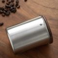 New Stainless Steel Matcha Jar Wood Lid 380ml 560ml Food Storage Containers Large Capacity Storage Bottle Kitchen. 