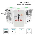 All in One Universal International Plug Adapter Port World Travel AC Power Charger Adaptor with AU US UK EU Converter Plug. 