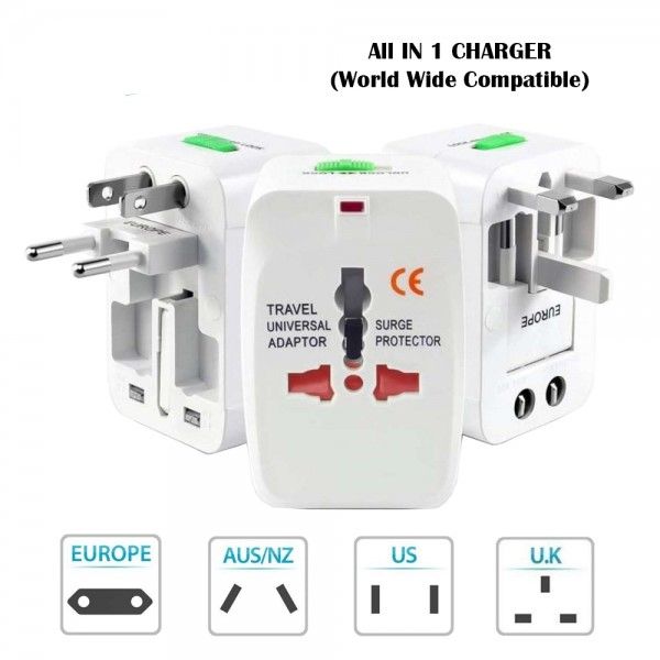 All in One Universal International Plug Adapter Port World Travel AC ...