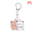 Cute Bubu Dudu Keychains Acrylic Cartoon Bear Keyring For Accessories Bag Pendant Key Chain Jewelry Fans Couple Love Gifts YAFENG. 