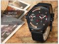 CURREN  8252 Dual Time Analog Quartz Watch For Men- Red/Black. 