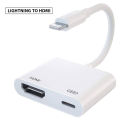 Lightning to HDMI Digital AV Adapte 1080P HDMI Sync Screen Digital Audio AV Converter with Charging Port on HDTV/Projector/Monitor, Support All. 