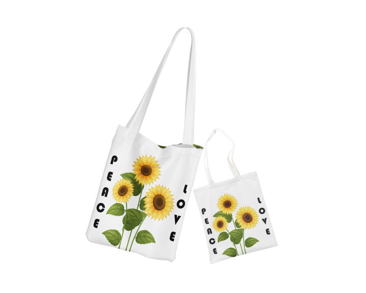 Sunflower%20Peace%20&%20Love%20Printed%20Cotton%20Tote%20Bag%20-%20Image%202