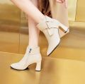 Fashion boots 2024 Spring/Autumn/Winter new pointed side zipper retro women's bow for comfortable and versatile ankle length boots. 