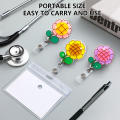 Easy pull Badge holder Teacher badge reel Sunflower Retractable badge reel Sunflower  Clip-on for Hospital staff Nursing. 