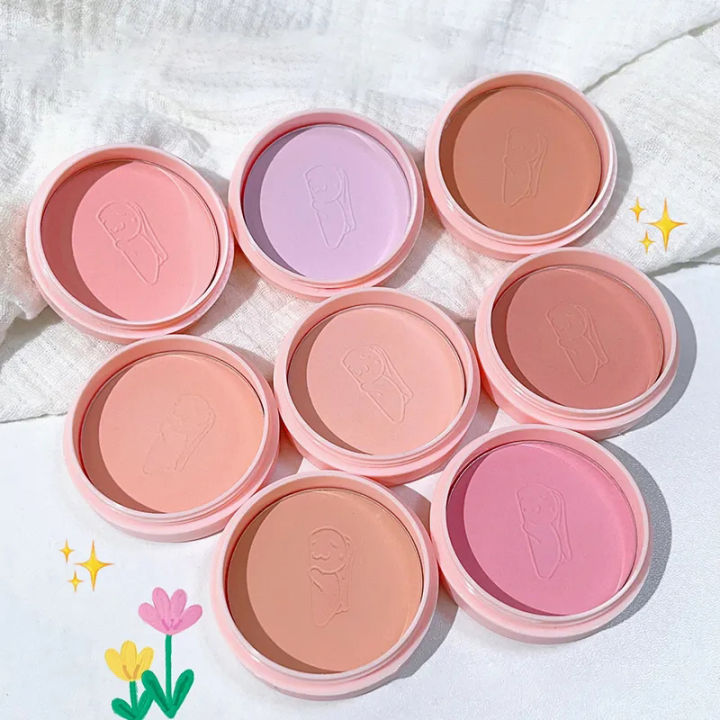 HOT BeliefMelief New style Rabbit Macaron Blush Powder With Puff Cute Pink Peach Blusher Makeup Palette Soft Mist Cheek Rouge Face Contour Makeup Maquiagem