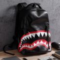 High Quality Large Capacity Sprayground Back Packs PU Black Laptop Backpack Shark Classic Pu Fabric Backpack All. 