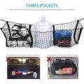 JINMY 2X Pocket Trunk Storage Bag Storage Heavy Cargo Net Suitable for Car SUV Pickup Bed Black Mesh Belt 8 Hooks and Loops. 