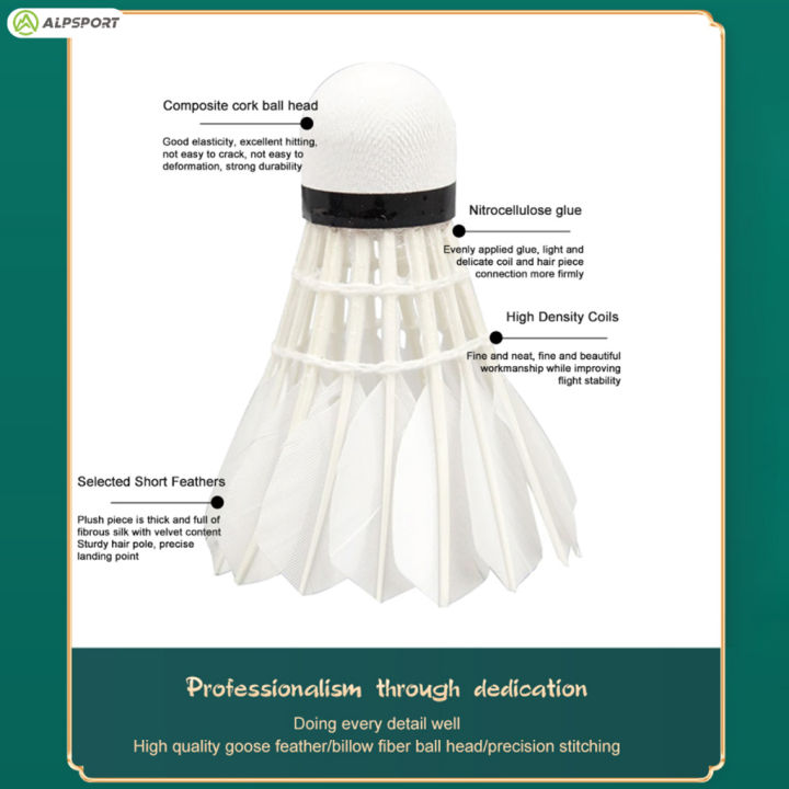 Alpsport%20606%20Cloud%20Crane%20100%25%20Goose%20Feather%206%20Pcs%20Badminton%20Shuttlecock%20Amateur%20Training%20Original%20Ball%20Standard%20Quality%20Durable%20For%20-%20Image%204