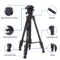 JMARY KP-2599 Professional 2-in-1 Camera Tripod & Monopod Stand | Hydraulic Fluid Head for Smooth Video | 360° Panoramic Shooting | Heavy Duty Aluminum Alloy for DSLR, Mirrorless & Mobile Phones. 