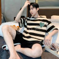 2023 Summer Pajamas Men's Teenager Sports Short-sleeved Loose Casual Home Plus Size Outfit for Men. 