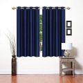 1 Piece Silk Pattern Dark Blue Colour Window Curtain (4x6 foot size). 