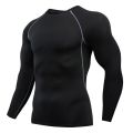 Cross Border PRO Men's Quick Drying Breathable Long Sleeve Outdoor Running Sports Compression Print Tight Fitness Training T-Shirt. 