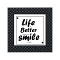 "happiness is not a destination" Quote- Matt laminated printed poster with checker Frame(4 pcs set)9x9Inch. 