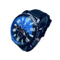 New  Design Black Rubber Strap Round Black Dial Stainless Steel Black Dial Case Best Quality Fashionable Watch For Men - Time Plaza. 