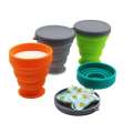 Telescopic Collapsible Water Cups with Lid Food Grade Silicone Foldable Cup Portable Heat Resistant Travel Mug Drinking. 