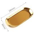 (GGBR) Metal Storage Tray Gold Oval Dotted Fruit Plate & Heart Shaped Jewelry Serving Plate Metal Tray Gold. 