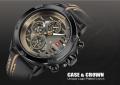 NAVIFORCE Nf9110 Luxury Chronograph Analog Watch For Men - Golden/Black | Navi Force Water Resistant Watch For Men. 