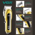 VGR V-680 Professional Salon Series Hair Clipper/Trimmer for Men, 200 min Runtime with 4 Length Settings (Gold). 