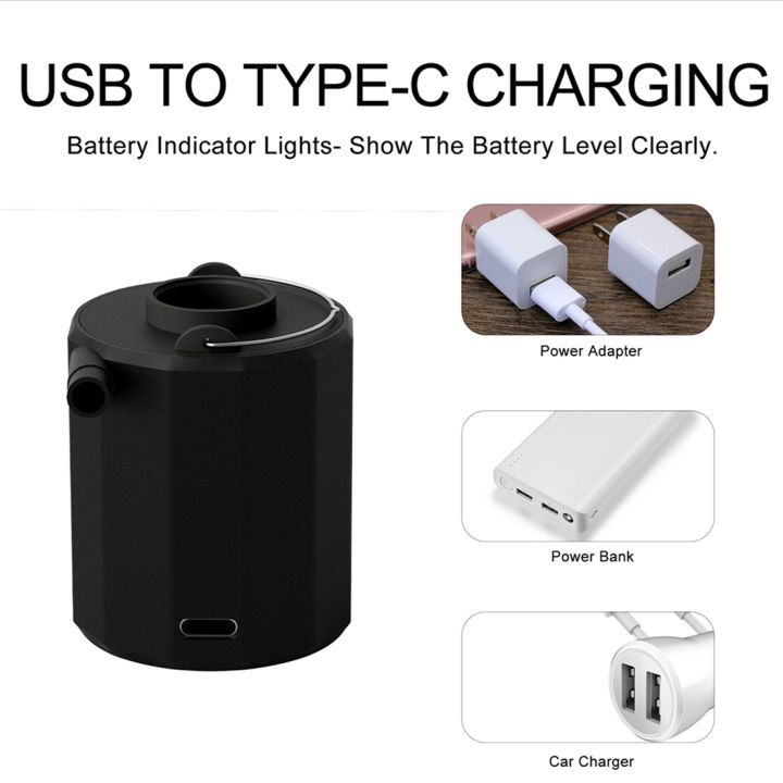 NAMUNY%20Portable%20Wireless%20Air%20Pump%20Kits%20Electric%20Rechargeable%20Ultralight%20Inflator%20Inflate%20for%20Sleeping%20Pad%20Camping%20Mattres%20Black%20-%20Image%204