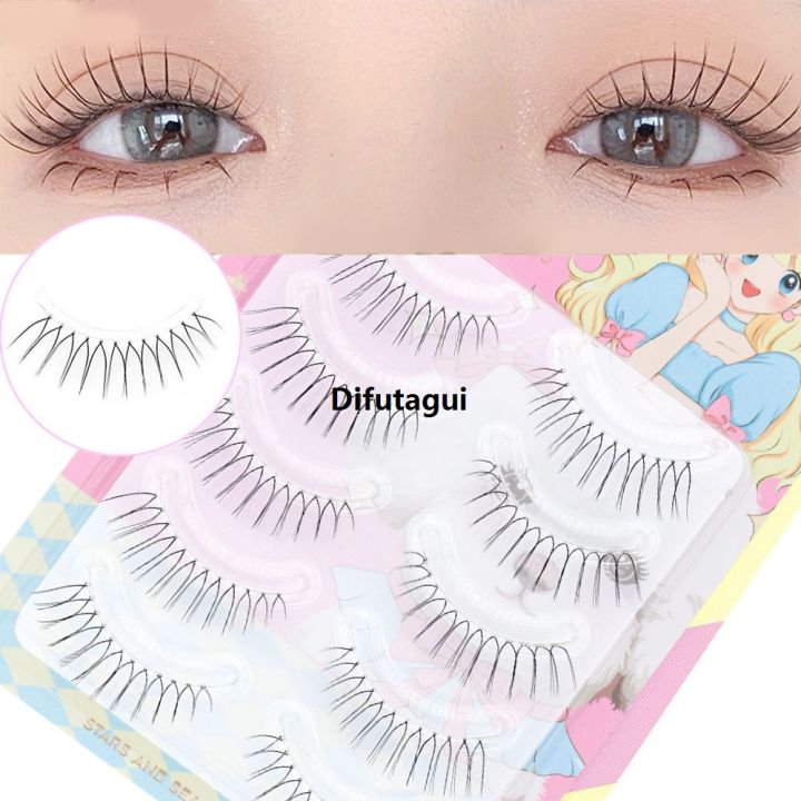 Difutagui%20High%20Quality%205%20Pairs%20V-shaped%20Natural%20False%20Eyelashes%20Transparent%20Stem%20Portable%203D%20Korean%20Manga%20Eyelashes%20Eye%20Makeup%20Eyelashes%20Supplies%20Wholesale%20-%20Image%202