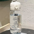 NAMUNY Plastic Water Bottle Water Cup with Straw Large Capacity Portable Drop Resistant and Portable Cup Cartoon Suction Cup. 