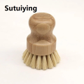 Sutuiying Cleaning Tools 1PC Bamboo Palm Kitchen Pan Pot Cleaning Brush Short Round Wooden Handle Household Vegetables Bowl Dish Washing Tools. 