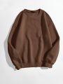 Men's Solid Color Crew Neck Loose Fit Pullover Sweatshirt For Summer Season. 