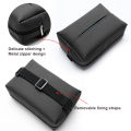 Sales promotion SEAMETAL Nappa Leather Car Tissue Box Auto Sun Visor Seat Back Hanging Tissue Box Holder Car Armrest Box Paper Towel Organizer. 