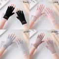 Fashion Thin Sun Protection Gloves Elastic Short Anti-UV Mittens Fingerless Cotton Gloves Cycling Driving Running. 