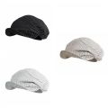 Casual Cotton and Linen Striped Berets Y2k Japanese Octagonal Hat British Cap Short Brim Painter Caps Daily. 