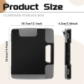 Black Clipboard with Storage Plastic Clipboard Storage Case with Handle Storage Construction Binder 14.4x12.1x2.44Inch. 