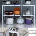 Multifunction Two Layers Space Arrangement Frame Adjustable kitchen Rack. 