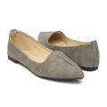 Grey Pointed Tip Closed Shoes For Women. 