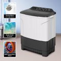 Godrej 7 Kg 5 Star Storm Force Pulsator Semi Automatic Top Load Washing Machine (WS EDGE CLS 75 5.0 PN2 GPGR, Graphite Grey, With Translucent Lid). 