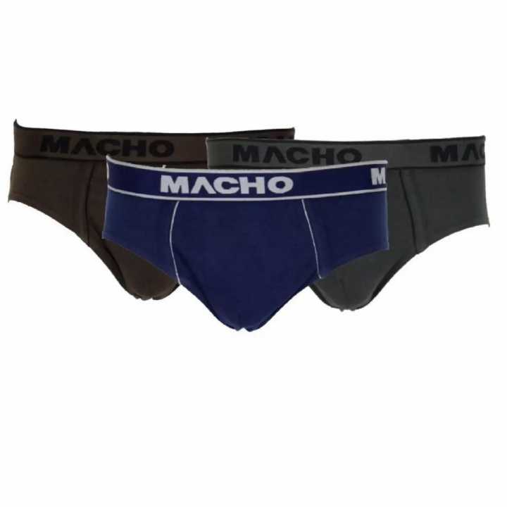 Amul Macho Men's Cotton High-cut Brief Pack of 3 (Multi Color)