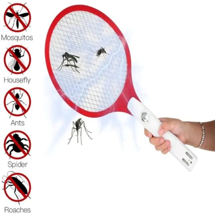 Mosquito Racket/Bat with Led Light Torch Rechargeable Mosquito killer ...