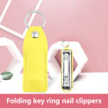 Ultra-Thin Portable Folding Nail Clipper Compact Nail File Cutter Collapsible Fingernail Trimmer Clippers With Key Ring Pu Cover. 